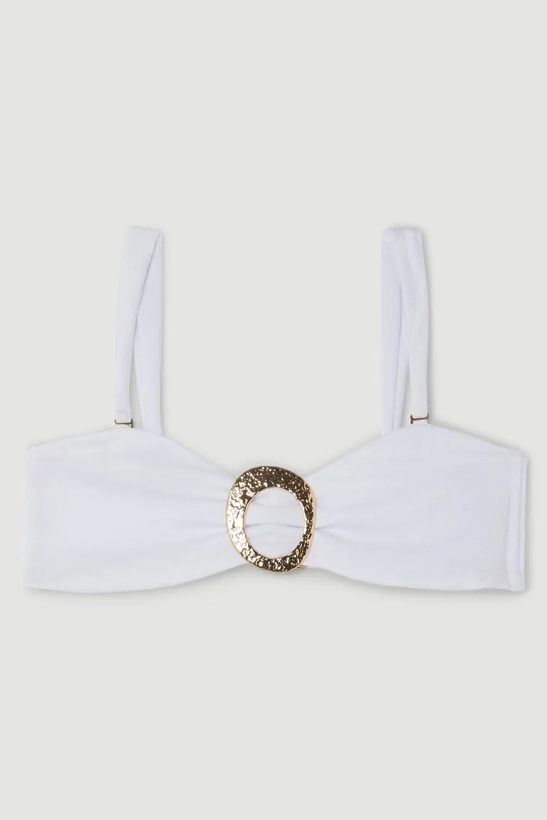 Slinky Bandeau Trim Detail Bikini Top - 3