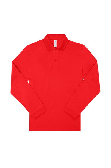 B&C Mens My Long-Sleeved Polo Shirt - Red