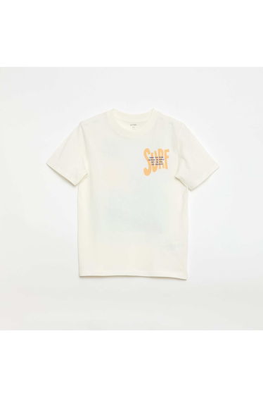 Printed Front and Back Short-Sleeve T-Shirt BEIGE