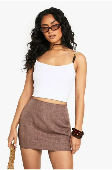 Linen Look Mini Skirt
