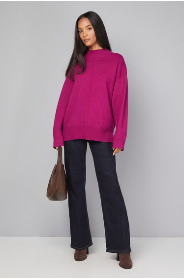 Seam Detail Funnel Neck Jumper