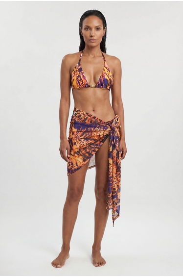 Abstract Animal Mesh Beach Skirt