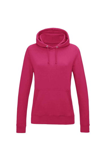 AWDis Womens/Ladies Girlie College Hoodie - Hot Pink