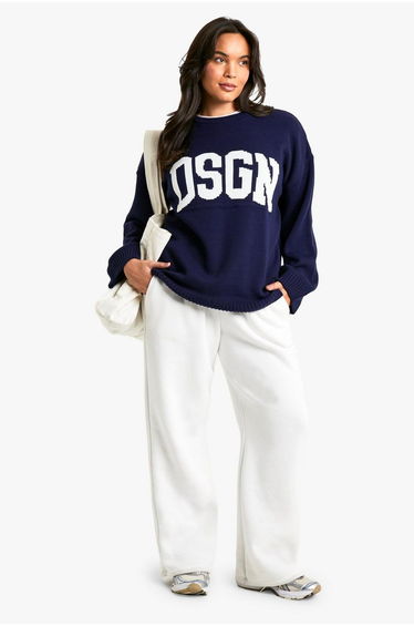 Plus DSGN Crew Neck Knitted Jumper - navy