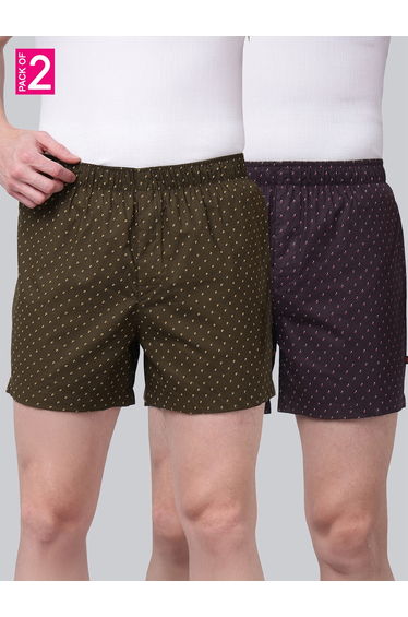 Pack of 2 - Men Printed Cotton Boxers