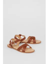Florence Cross Strap Flat Sandals - 2
