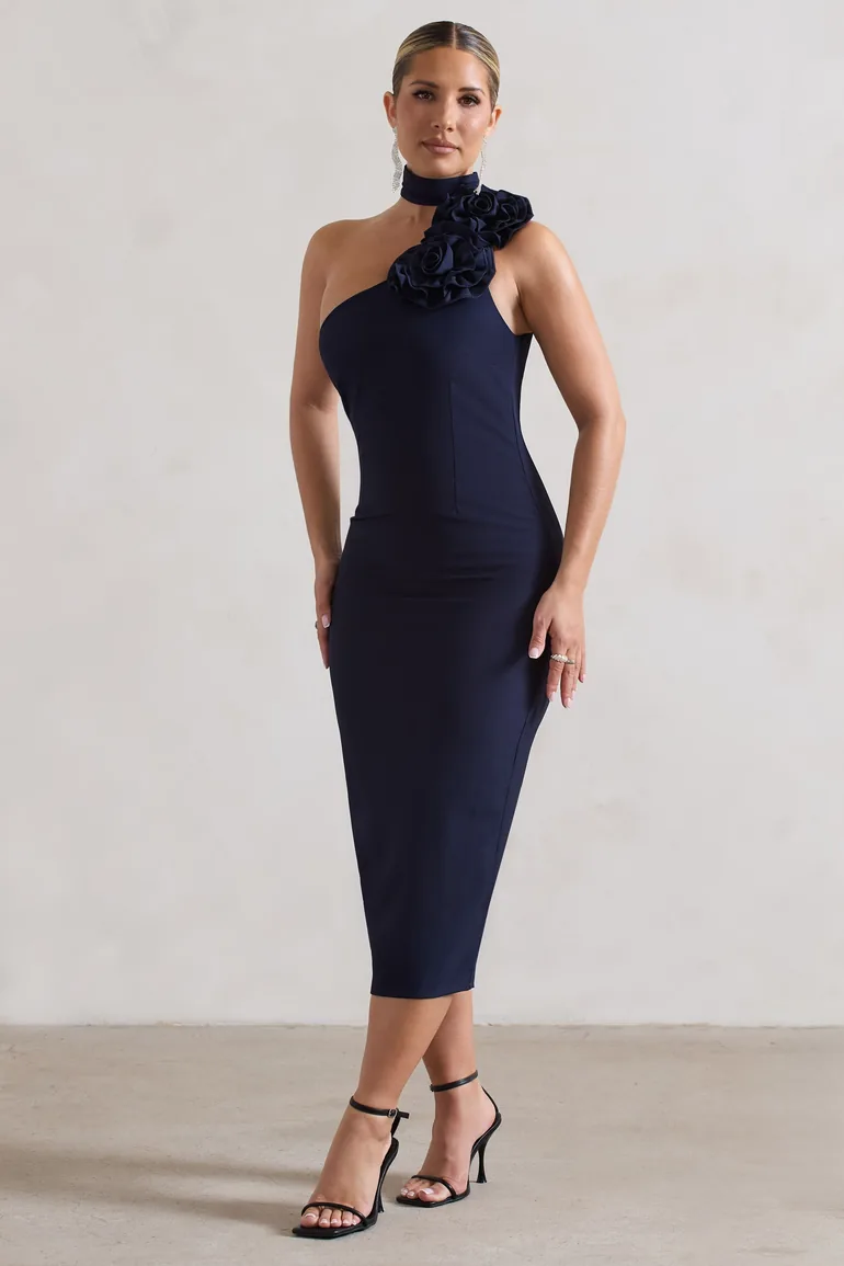 knee length dresses for ladies Scoop-Neck Midi Dress in Pointelle Knit main image 1