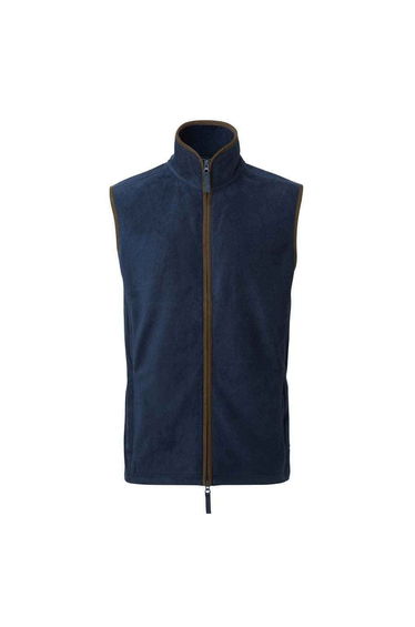 Premier Mens Artisan Fleece Gilet - Navy/Brown