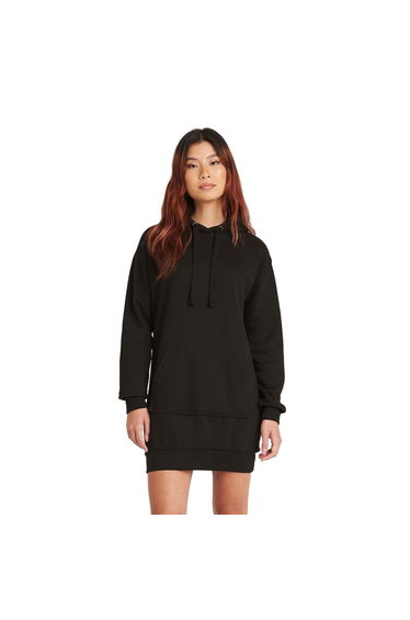 Awdis Womens/Ladies Relaxed Fit Hoodie Dress - Jet Black