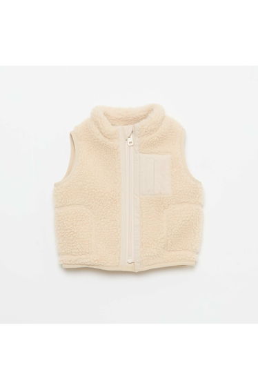 Sleeveless Fleece Vest BEIGE