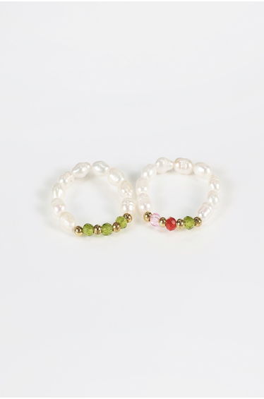 Katell Faux Pearl Beaded Rings