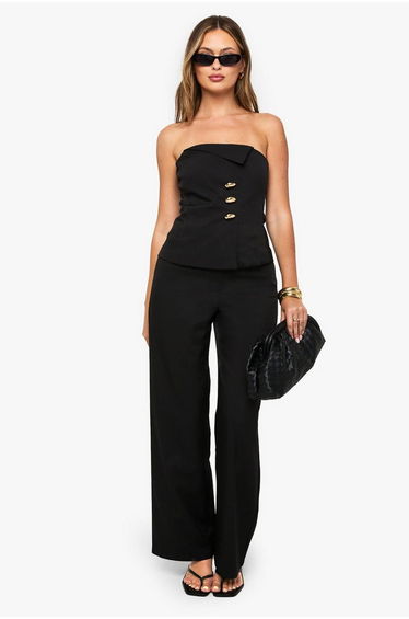 Gold Hardware Bandeau Tailored Waistcoat - black