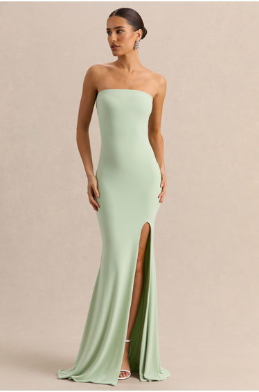 Melva | Mint Bandeau Maxi Dress