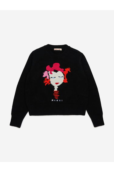 Girls Wool Rock Doll Jumper in Black