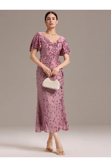 ever PALMER|Sequin Embroidery Mermaid Formal Dress