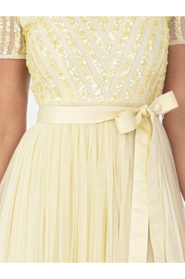 Maya Pale Yellow Satin Sash Belt