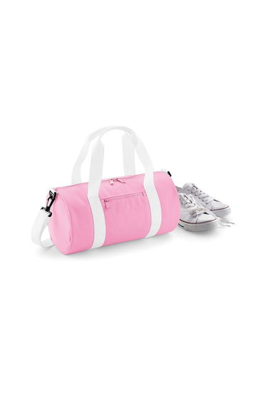 Bagbase Mini Barrel Shoulder Bag (Pack of 2) - Classic Pink/White