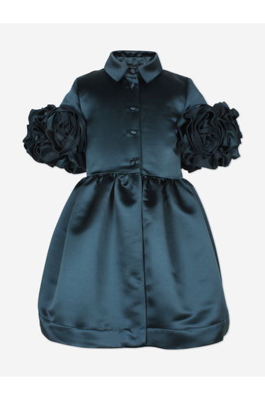 Girls Darling Shirt Dress in Green