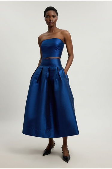 Forever Twill Woven Prom Maxi Skirt