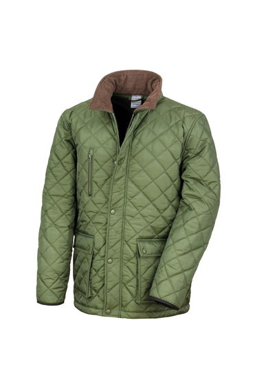 Result Mens Cheltenham Gold Fleece Lined Jacket (Water Repellent & Windproof) - Olive