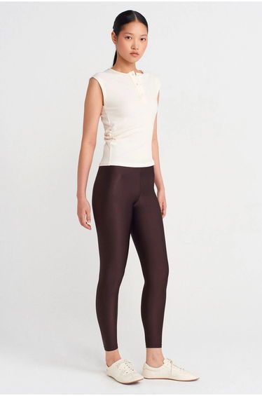 Dilvin Sleeveless Ribbed Button-Front Blouse