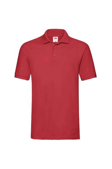 Fruit of the Loom Mens Premium Cotton Pique Polo Shirt - Red
