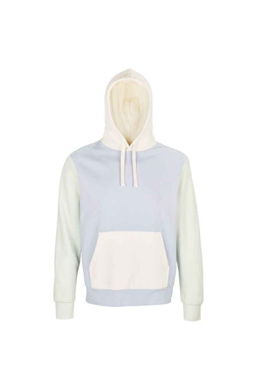 SOLS Unisex Adult Collins Contrast Organic Hoodie - Creamy Blue
