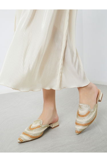 Pointed Toe Woven Mules