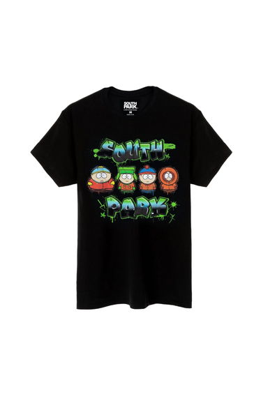 South Park Mens Graffiti T-Shirt - Black