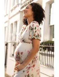 Rosalie Midi Dress (Petal Pink Floral) - 1