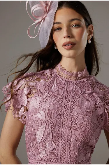 Satin Lace Tiered Dress