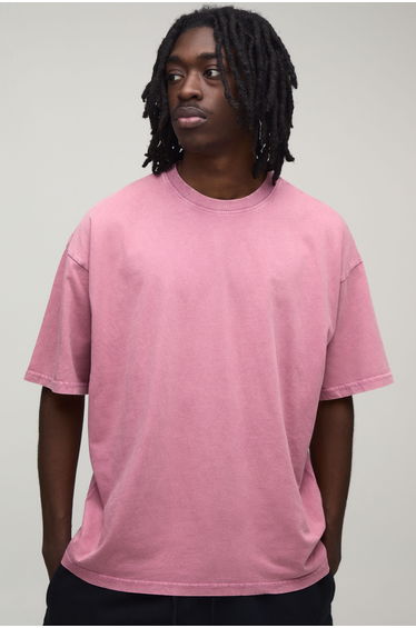 Essential Washed Oversized Heavyweight T-Shirt - light pink