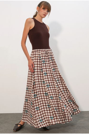 BDART High-Waist Plaid Maxi Skirt