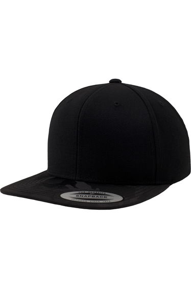 Flexfit Camo Visor Snapback Cap - Black Camo