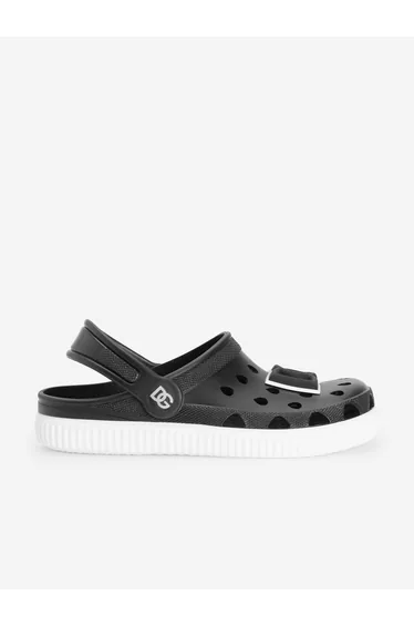 Dolce & Gabbana Kids Logo Clog Sandals in Black