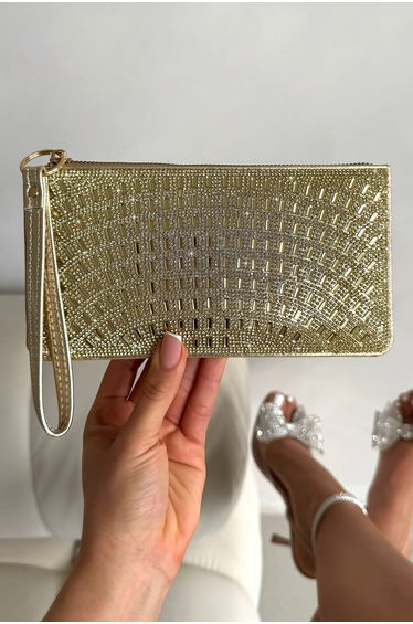 Lemonade Crystal Disco Ball Clutch Purse Gold