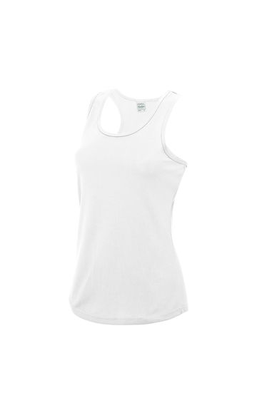 AWDis Just Cool Girlie Fit Sports Ladies Vest / Tank Top - Arctic White