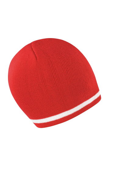 Result Unisex Winter Essentials National Beanie Hat - Red /White