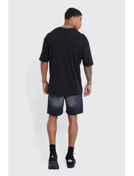 Oversized Marble Heart Graphic T-shirt - black - 1