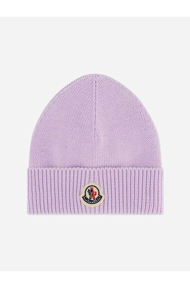 Moncler Enfant Baby Girls Logo Beanie Hat in Purple