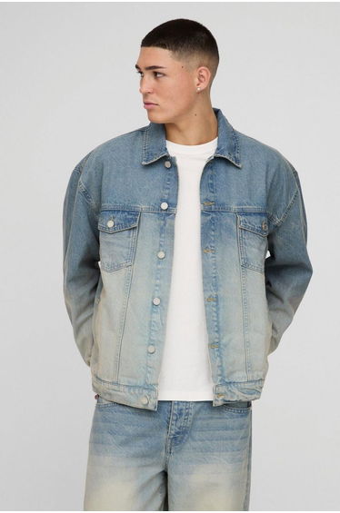 Oversized Denim Jacket - stonewash