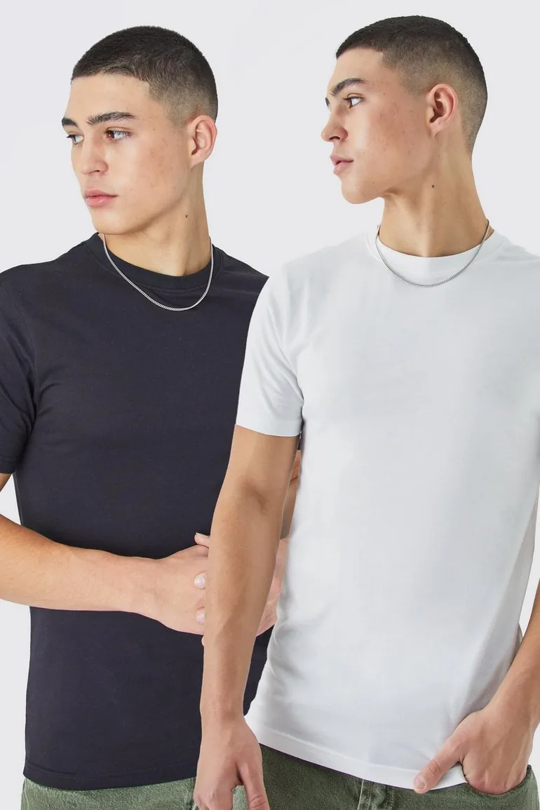 2 Pack Muscle Fit T-shirt - multi