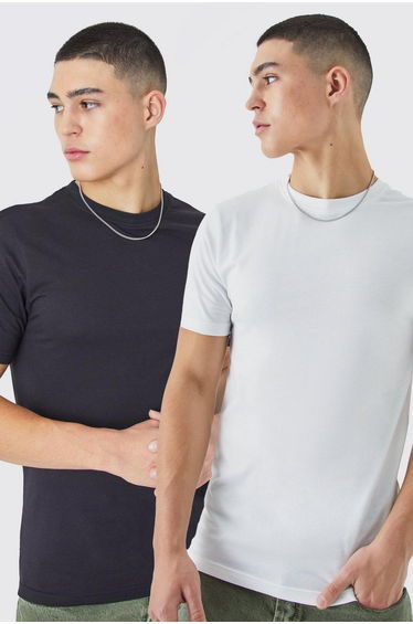 2 Pack Muscle Fit T-shirt - multi