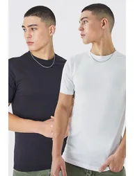 2 Pack Muscle Fit T-shirt - multi