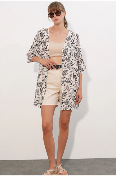 BDART Long Printed Viscose Kimono