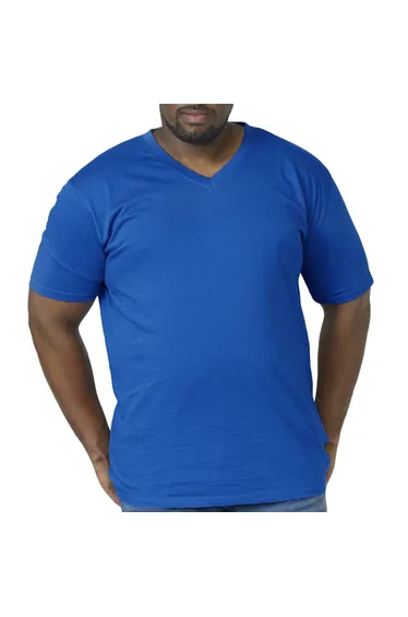 Duke D555 Mens Signature King Size Big Tall Combed Cotton V Neck T-Shirt Top