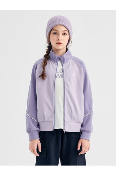 Girls' Contrast Panel Track Jacket