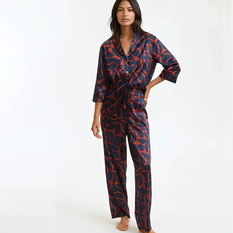 Floral Print Satin Pyjamas