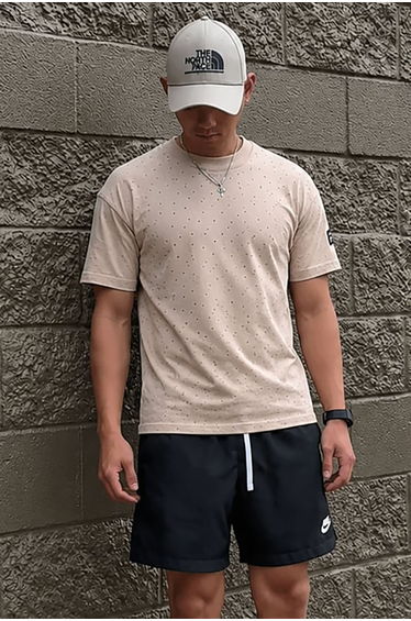 Ripped Detailed Camel T-Shirt