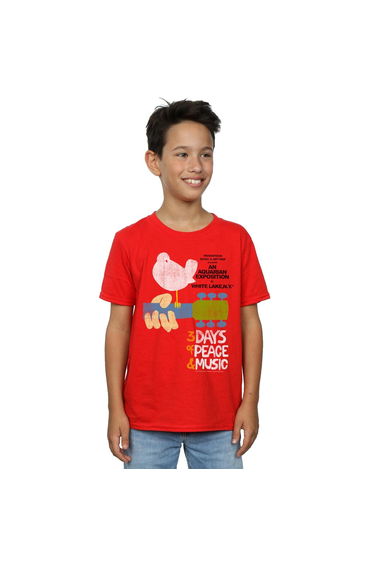 Woodstock Boys Festival Poster T-Shirt - Red